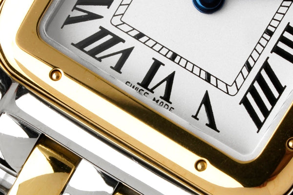 PANTHERE DE CARTIE 22MM QUARTZ GOLD STEEL WHITE DIAL