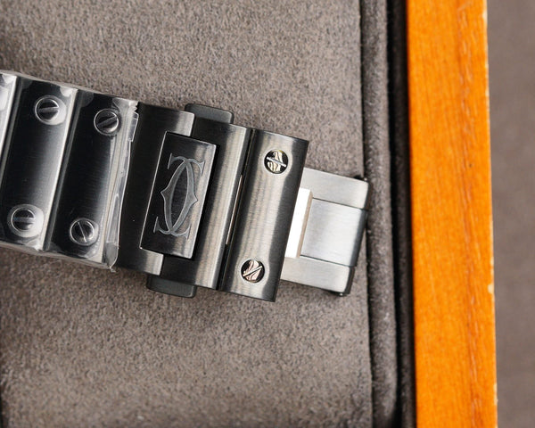 SANTOS DE CARTIE STAINLES STEEL SKELETON DIAL ALL BLACK