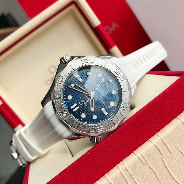 SEAMASTER DIVER 300M NEKTON BLUE DIAL WHITE RUBBER