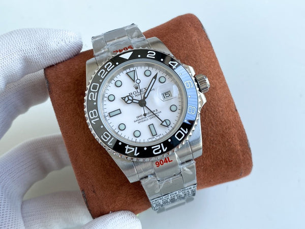 GMT-MASTER II CUSTOM CERAMIC BLACK BEZEL WHITE DIAL