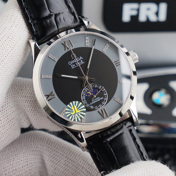 DEVILLE CHRONOMETER 40MM MOONPHASE GREY BLACK DIAL