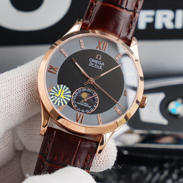 DEVILLE CHRONOMETER 40MM MOONPHASE GREY BLACK DIAL