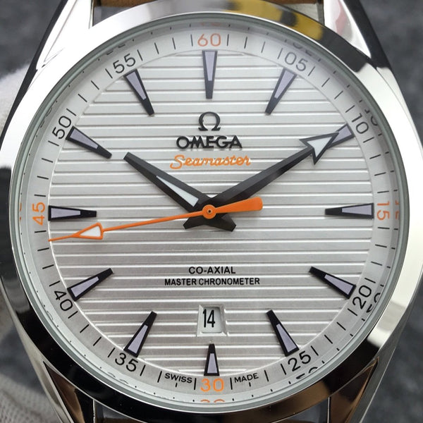 SEAMASTER AQUA TERRA 150M CO-AXIAL STEEL CASE WHITE DIAL BROWN LEATHER