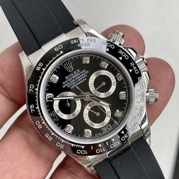 DAYTONA CASSA IN ACCIAIO NUMERI IN CERAMICA E DIAMANTI