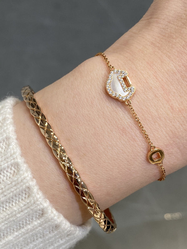 CRUSH BRACELET OPEN CUFF PINK GOLD