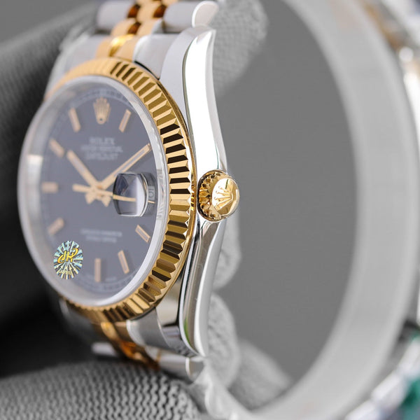 DATEJUST 36MM TWO-TONE BLACK DIAL JUBILEE