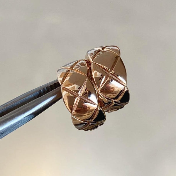 ORECCHINI CRUSH TRAPUNTATI IN ORO ROSA