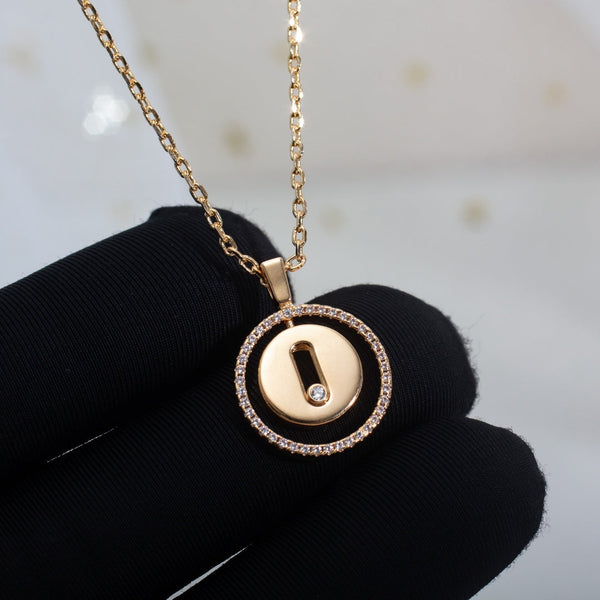 LUCKY MOVE PINK GOLD NECKLACE