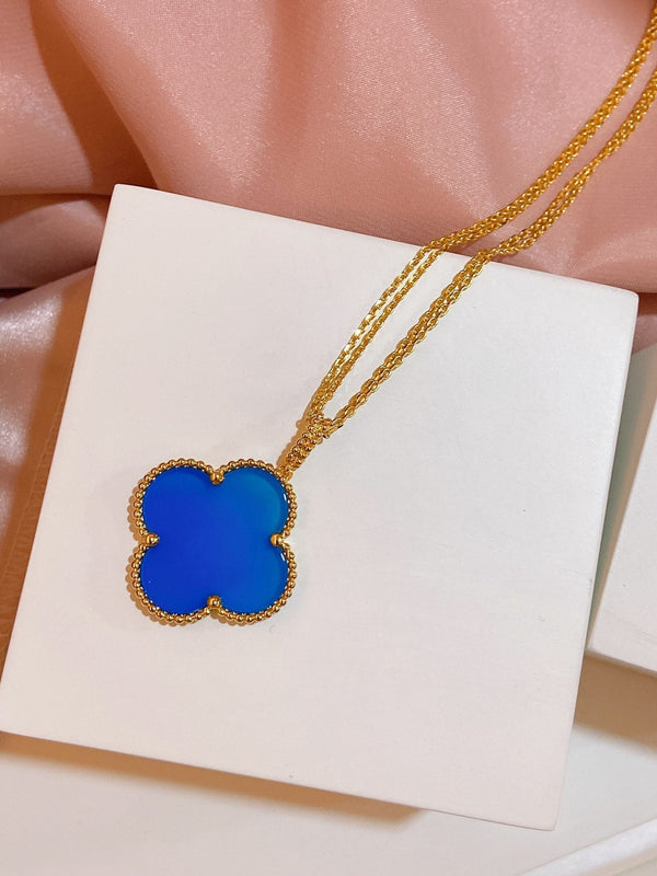 CLOVER GOLD TURQUOISE NECKLACE