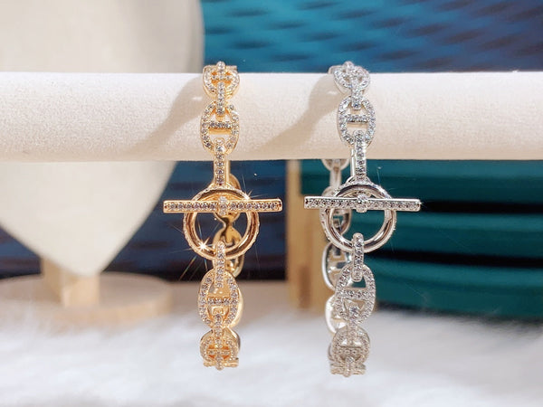 BRACCIALE A CATENA ORO ROSA DIAMANTI