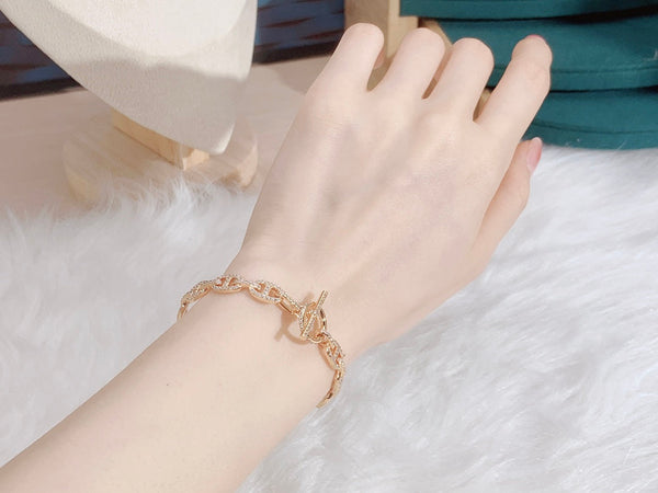 BRACCIALE A CATENA ORO ROSA DIAMANTI