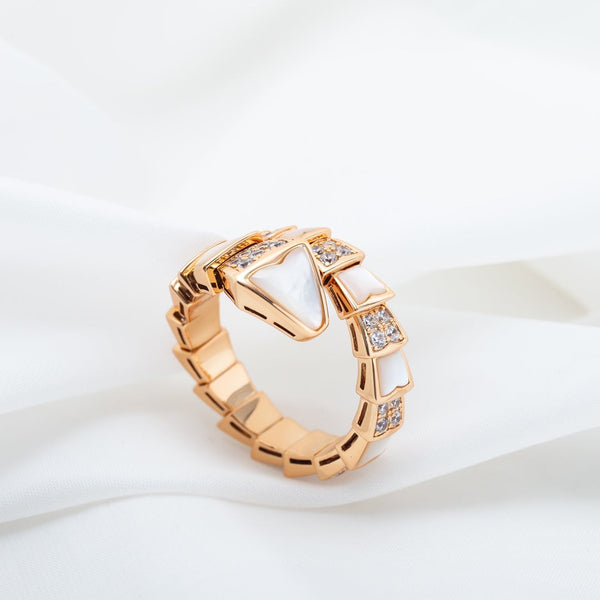 ANELLO SERPENTI ORO ROSA DIAMANTI MOP