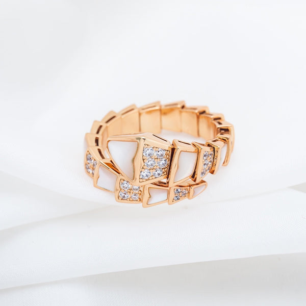 ANELLO SERPENTI ORO ROSA DIAMANTI MOP