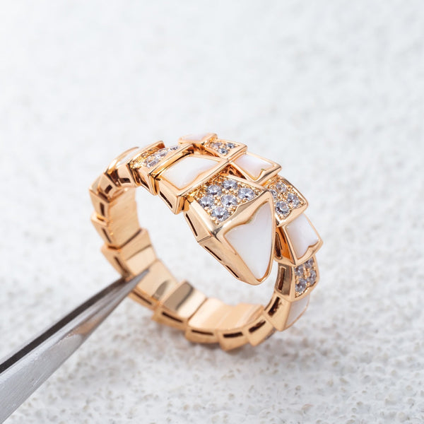 ANELLO SERPENTI ORO ROSA DIAMANTI MOP