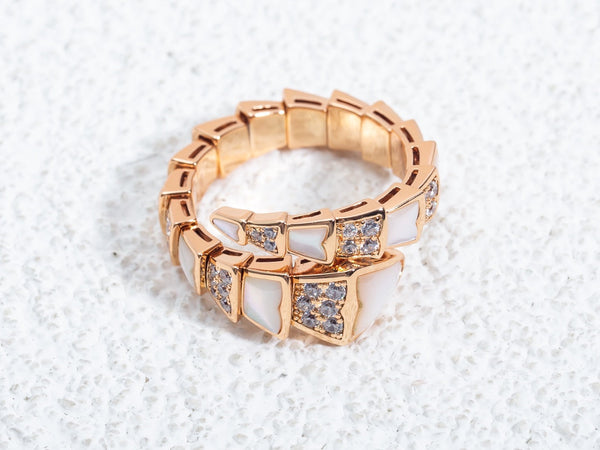 ANELLO SERPENTI ORO ROSA DIAMANTI MOP