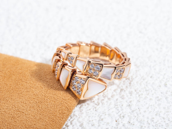 ANELLO SERPENTI ORO ROSA DIAMANTI MOP