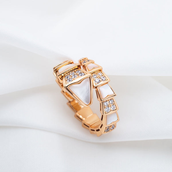 ANELLO SERPENTI ORO ROSA DIAMANTI MOP