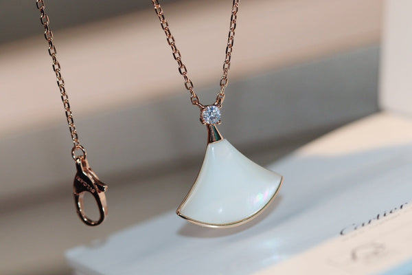 COLLANA DREAM BIANCO MOP ORO ROSA 1 DIAMANTE