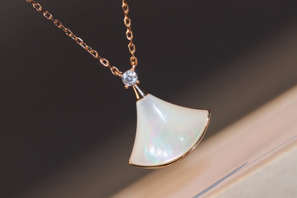 COLLANA DREAM BIANCO MOP ORO ROSA 1 DIAMANTE
