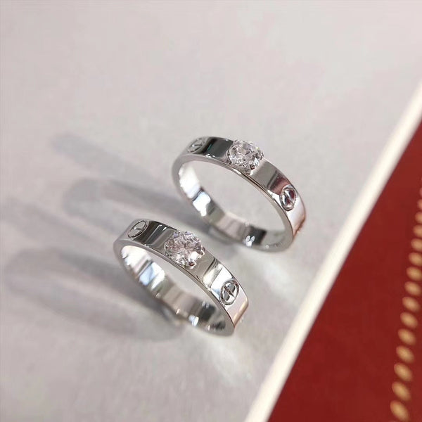 BAGUE LOVE 3,6MM 1 GRAND DIAMANT