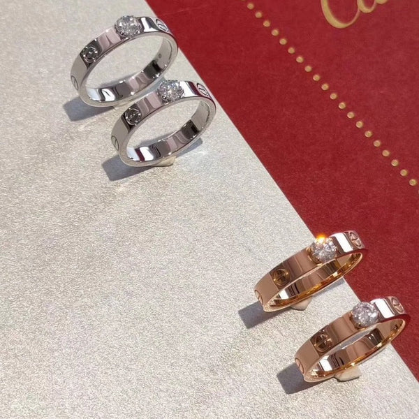 BAGUE LOVE 3,6MM 1 GRAND DIAMANT