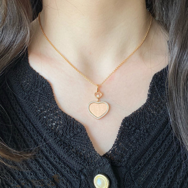 HAPPY HEART GOLD DIAMOND NECKLACE