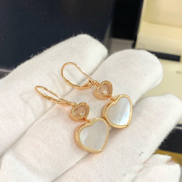 HAPPY HEART PINK GOLD MOP EARRINGS