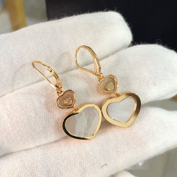 HAPPY HEART PINK GOLD MOP EARRINGS