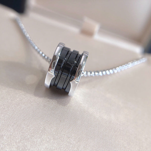COLLANA IN CERAMICA NERA E ARGENTO ZERO 1