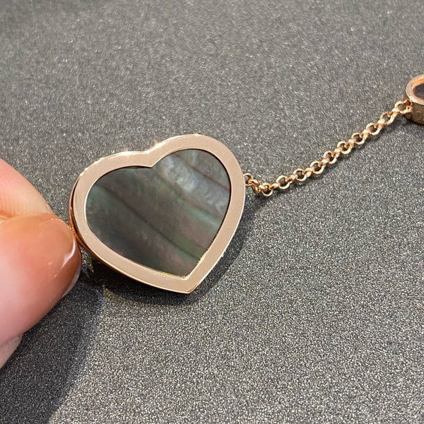 HAPPY HEART BLACK MOP PINK GOLD BRACELET