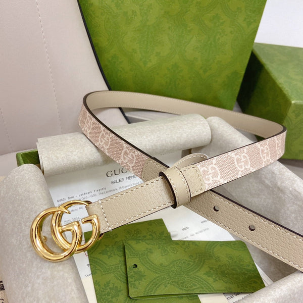 GG BELT DOUBLE G BUCKLE 20MM PINK CANVAS