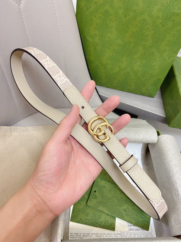 GG BELT DOUBLE G BUCKLE 20MM PINK CANVAS