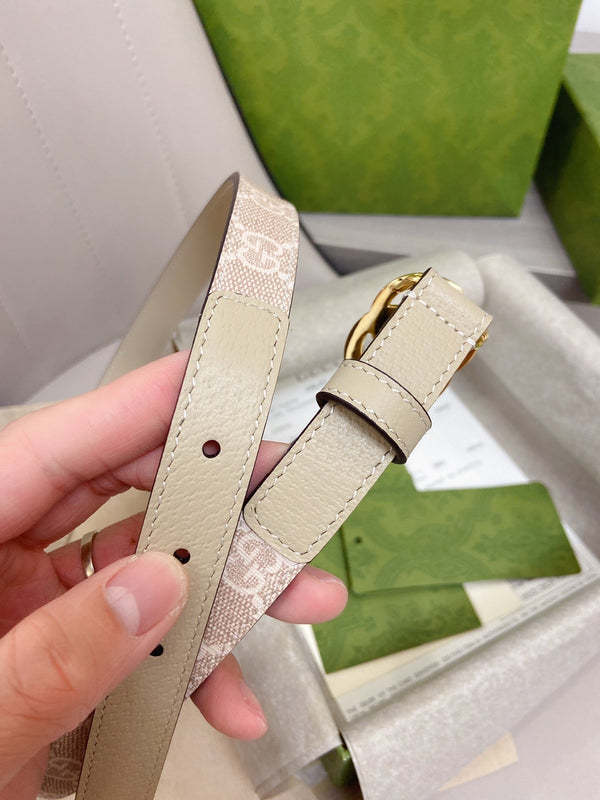 GG BELT DOUBLE G BUCKLE 20MM PINK CANVAS