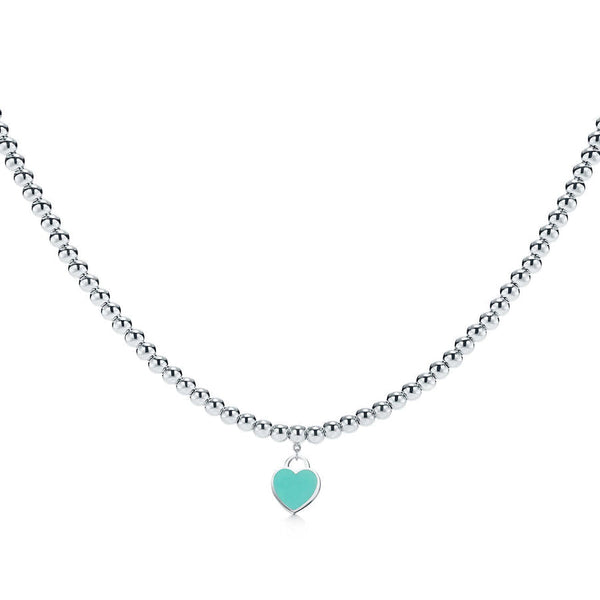 HEART PEDANT SILVER BALL CHAIN NECKLACE