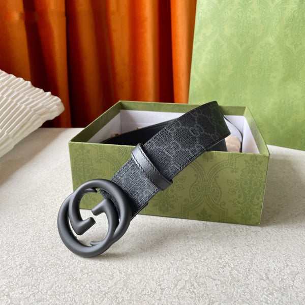 DOUBLE G BLACK BUCKLE 40MM BLUE CANVAS