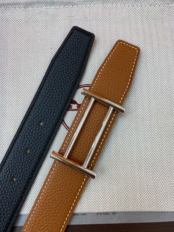 CINTURA RIVERSIBILE H RIDER 32MM FIBBIA ARGENTO PRUSSIANO BLU PELLE ORO