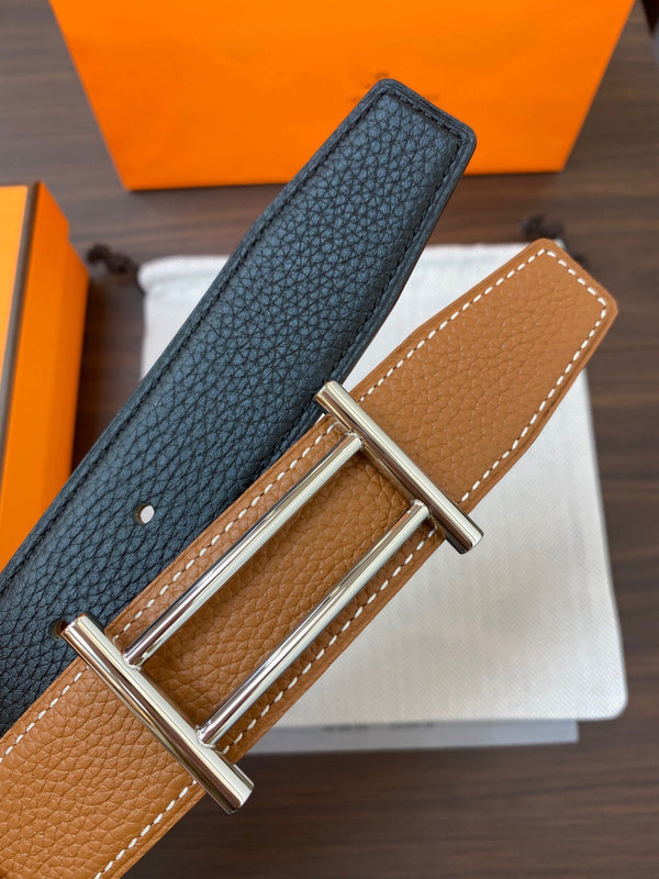 CINTURA RIVERSIBILE H RIDER 32MM FIBBIA ARGENTO PRUSSIANO BLU PELLE ORO