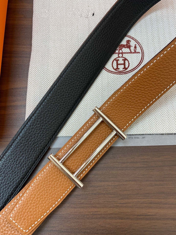 CINTURA RIVERSIBILE H RIDER 32MM FIBBIA ARGENTO PRUSSIANO BLU PELLE ORO