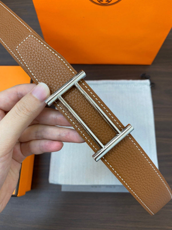 CINTURA RIVERSIBILE H RIDER 32MM FIBBIA ARGENTO PRUSSIANO BLU PELLE ORO