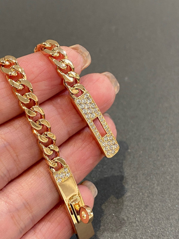 BRACCIALE KELLY CHAIN IN ORO ROSA CON DIAMANTI