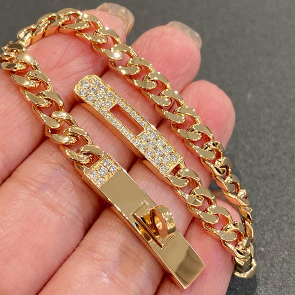 BRACCIALE KELLY CHAIN IN ORO ROSA CON DIAMANTI