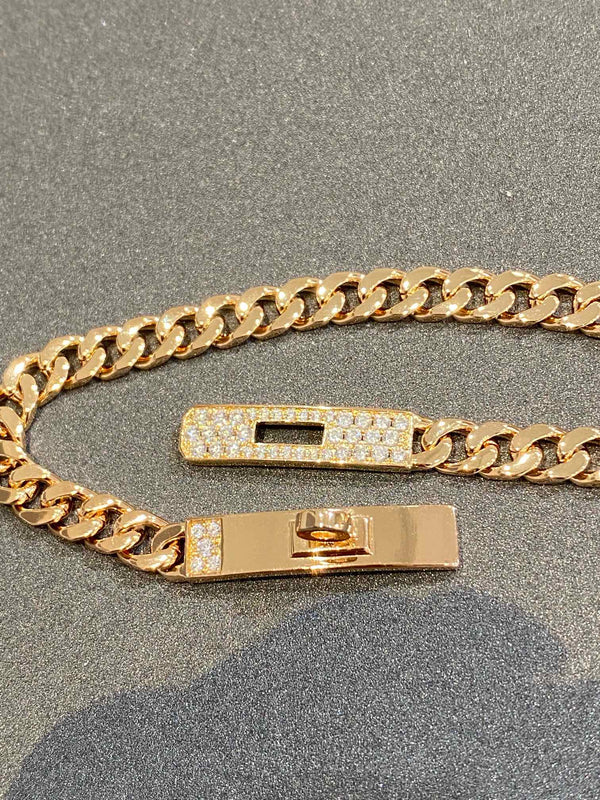 BRACCIALE KELLY CHAIN IN ORO ROSA CON DIAMANTI