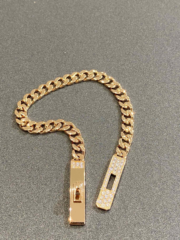 BRACCIALE KELLY CHAIN IN ORO ROSA CON DIAMANTI