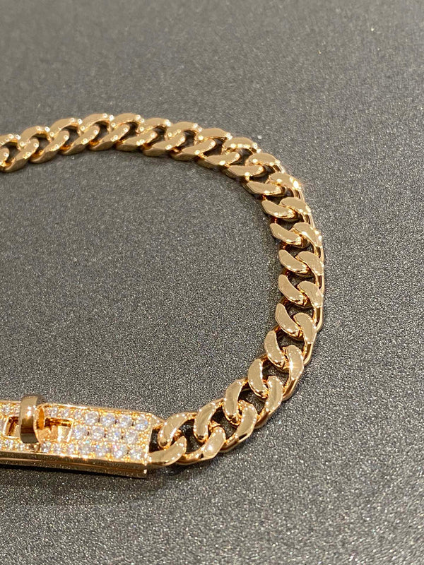BRACCIALE KELLY CHAIN IN ORO ROSA CON DIAMANTI