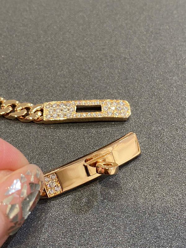 BRACCIALE KELLY CHAIN IN ORO ROSA CON DIAMANTI