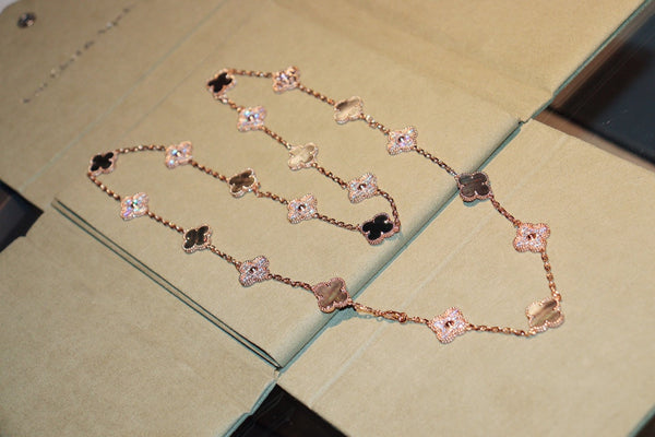 CLOVER 20 MOTIVI DARK MOP DIAMOND ORO ROSA