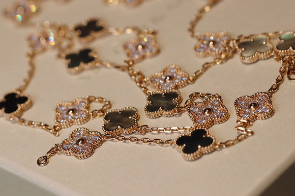 CLOVER 20 MOTIVI DARK MOP DIAMOND ORO ROSA