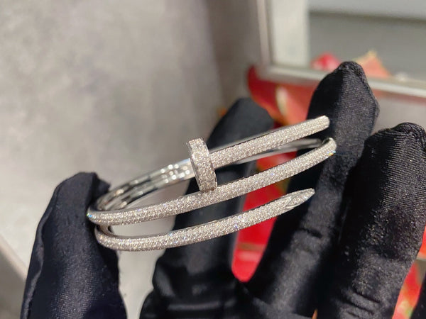 BRACCIALE JUSTE 3,5 MM DOPPIA FILE ARGENTO DIAMANTE