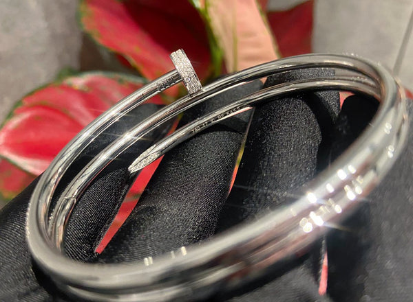 BRACCIALE JUSTE 3,5 MM DOPPIA FILE ARGENTO DIAMANTE