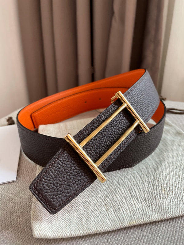 H FACE RIVERSIBLE SKIN TWO SIDES ORANGE BROWN 3.8CM